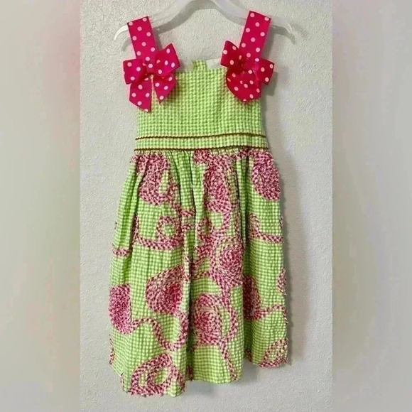 Bonnie Jean Seersucker Dress & Hair Bow, size 3t - Picture 1 of 3